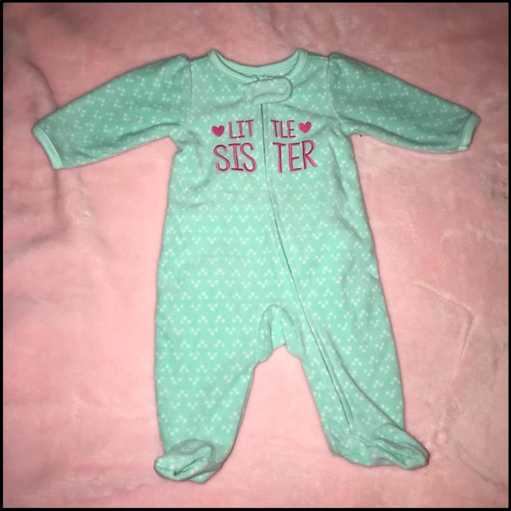 Fleece baby girl sleeper